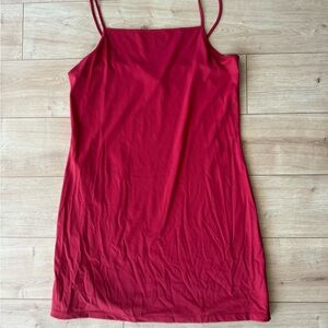 Vintage 90s Express Red Slip Dress Womens 13/14 Y2K Minimal Cami Grunge